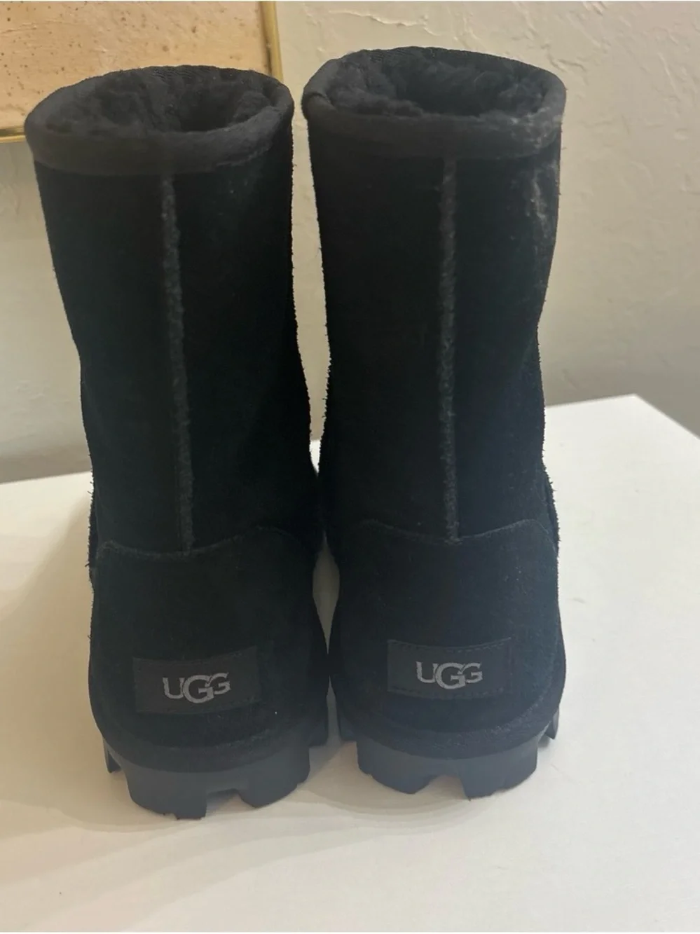 UGG Black Short Suede Winter Boot with Cushioned Sole